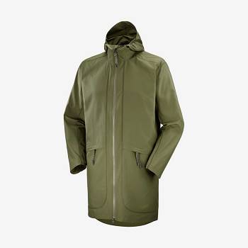 Green Men's Salomon OUTLIFE LONG PACKABLE Windbreaker | USA-L1438