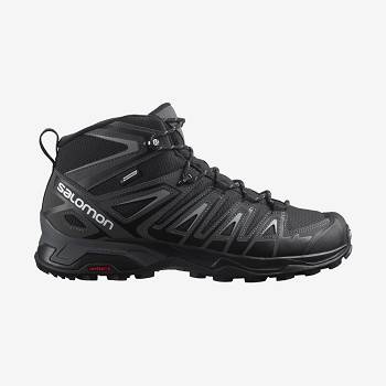Grey / Black Men's Salomon X ULTRA PIONEER MID CLIMASALOMON™ Waterproof Shoes | USA-N1708