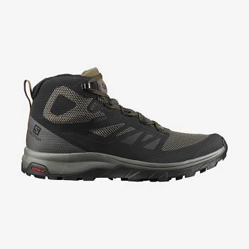 Olive / Black Men's Salomon OUTLINE MID GORE-TEX Hiking Boots | USA-O2384