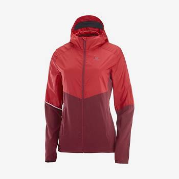 Red Women's Salomon AGILE WIND Windbreaker | USA-M1552