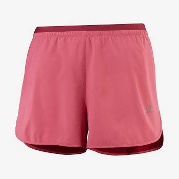 Red Women's Salomon CROSS 3'' Shorts | USA-M1132