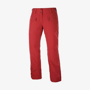 Red Women's Salomon EDGE Ski Pants | USA-A1402