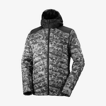 White / Black Men's Salomon ESSENTIAL XWARM DOWN Insulated Jackets | USA-L1319