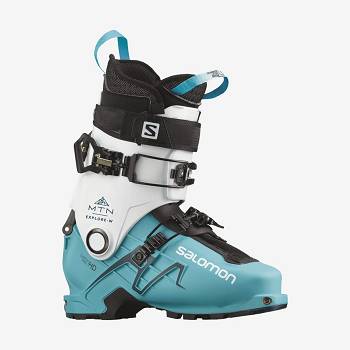 White / Blue Women's Salomon MTN EXPLORE Ski Boots | USA-L1494