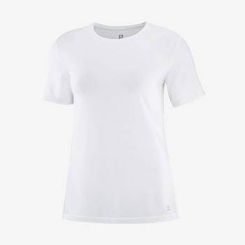 White Women's Salomon ESSENTIAL TENCEL T Shirts | USA-O2076